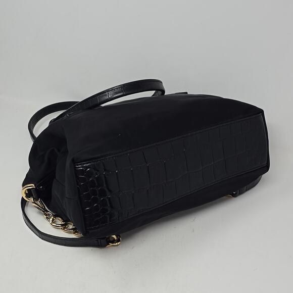 Michael Kors Hamilton Croc Nylon Leather Large Shoulder Crossbody Bag - Picture 7 of 9